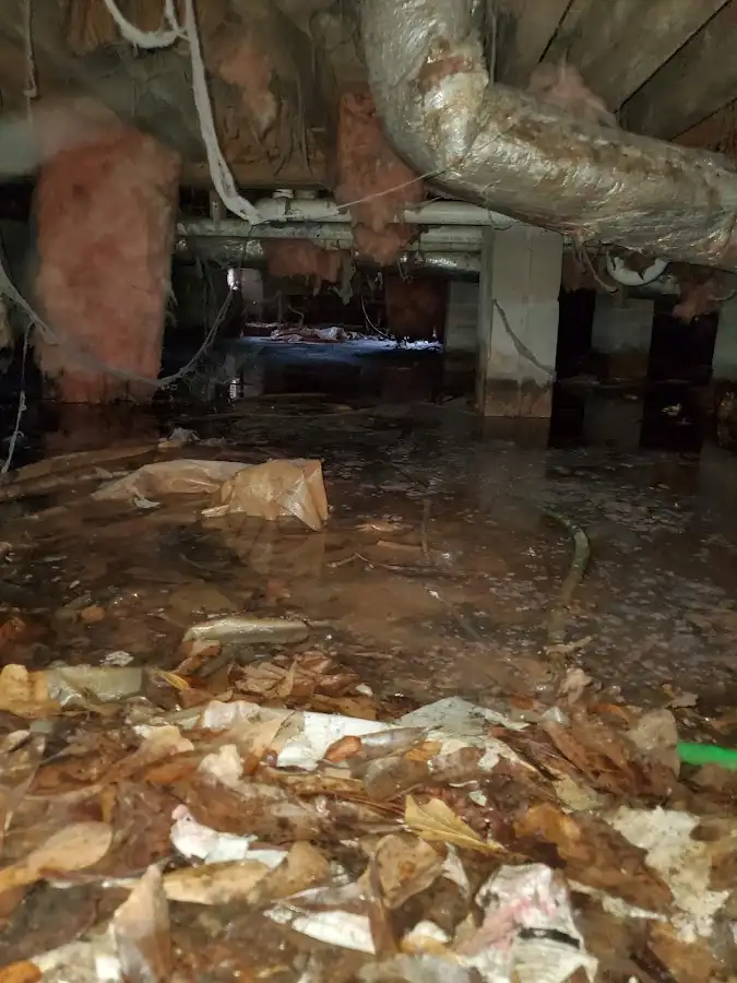 Crawl space flood assessment for Commercial Water Damage Restoration in Milton